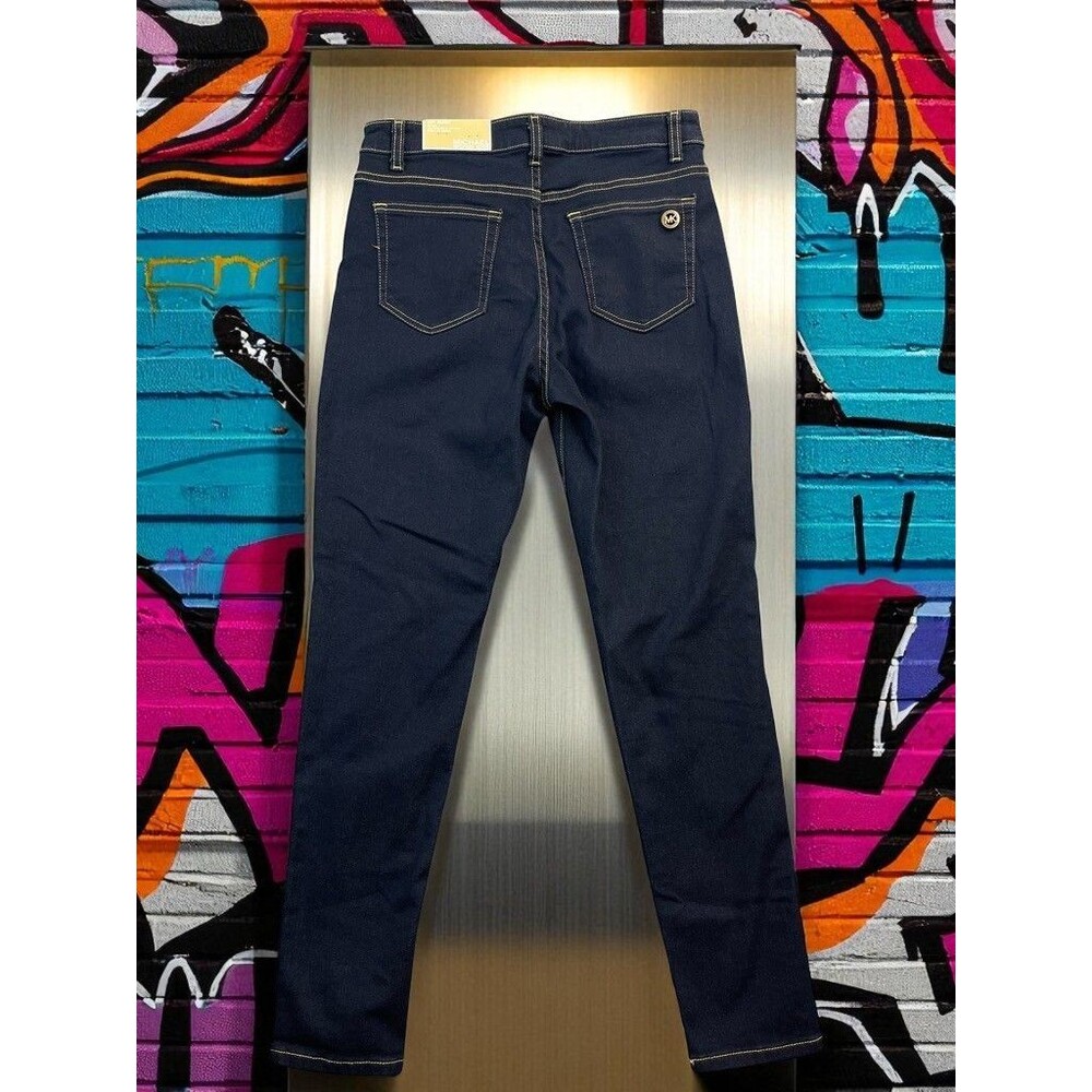NWT Michael Kors Skinny Jeans Womens Sz 10 - 30x28 Blue Dark Wash Denim Stretch